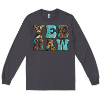 Smoke western sunflowers turquoise leopard yee haw Long Sleeve Tee - BarkalooDesign
