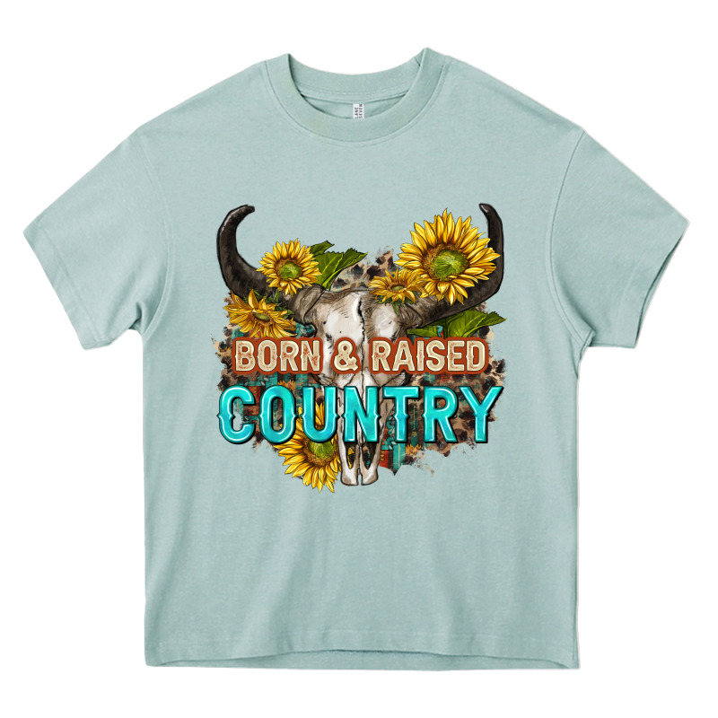 Born And Raised Country Tbw Heavy Core Tee by texasbilliewilder | Teevron