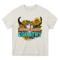 Cream born and raised country tbw Heavy Core Tee - texasbilliewilder