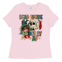 Bubblegum Pink dead inside but jolly as fuck Ladies Tee - MaliasSmallBusiness