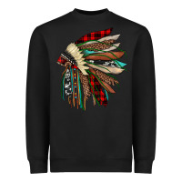 Black christmas indian headdress Heavyweight Sweatshirt - JahusDesignShop
