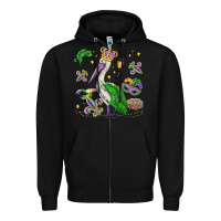 Black mardi gras pelican Zipper Hoodie - MaliasSmallBusiness
