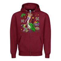 Burgundy mardi gras pelican Zipper Hoodie - MaliasSmallBusiness