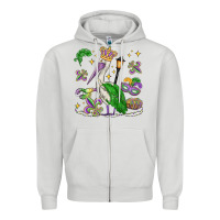 Dove Grey mardi gras pelican Zipper Hoodie - MaliasSmallBusiness