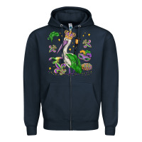 Navy mardi gras pelican Zipper Hoodie - MaliasSmallBusiness