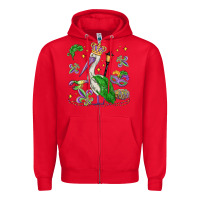 Red mardi gras pelican Zipper Hoodie - MaliasSmallBusiness