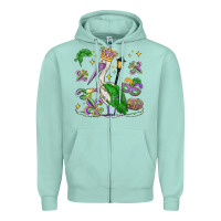 Seafoam mardi gras pelican Zipper Hoodie - MaliasSmallBusiness