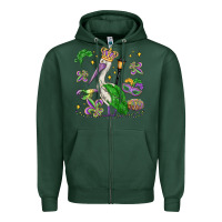 Sports Green mardi gras pelican Zipper Hoodie - MaliasSmallBusiness