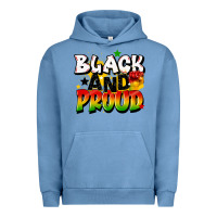 Pigment Pebble Blue black and proud Urban Hoodie - CowGirlArtShop
