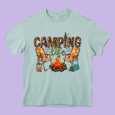 Camping Life Heavy Core Tee Designed By Texasbilliewilder