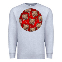 Heather Grey christmas pig Premium Sweatshirt - LillyAllenDesigns