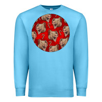 Ocean Blue christmas pig Premium Sweatshirt - LillyAllenDesigns