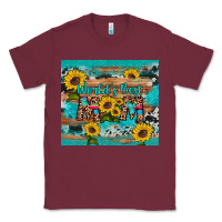 Burgundy world's best mom sunflower leopard cowhide Classic Tee - Artiststas