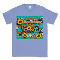 Colony Blue world's best mom sunflower leopard cowhide Classic Tee - Artiststas