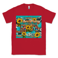 Red world's best mom sunflower leopard cowhide Classic Tee - Artiststas