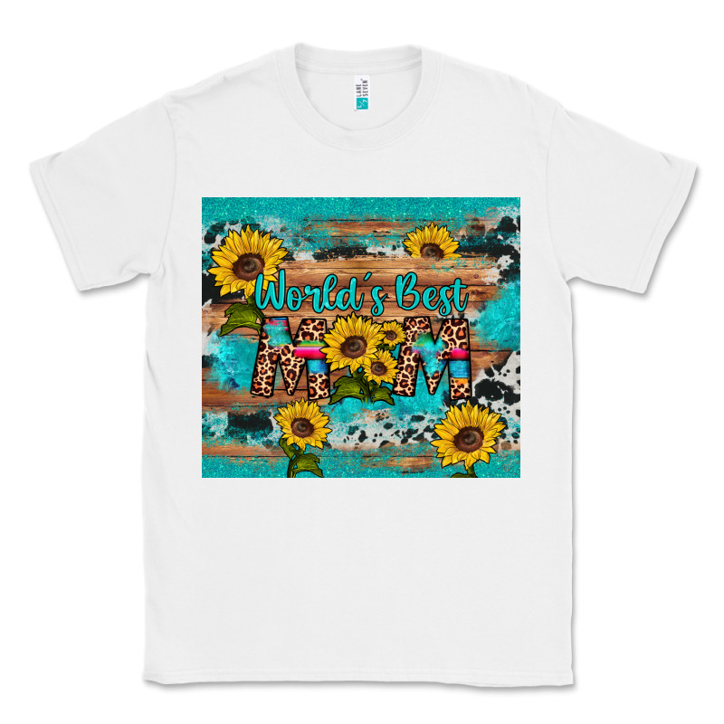 World's Best Mom Sunflower Leopard Cowhide Classic Tee by Artiststas | Teevron