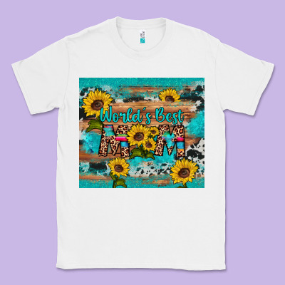 World's Best Mom Sunflower Leopard Cowhide Classic Tee Designed By Artiststas