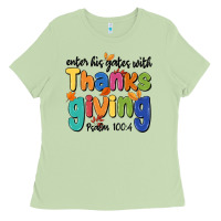 Matcha enter his gates with thanksgiving psalm 100 4 Ladies Tee - MaliasSmallBusiness