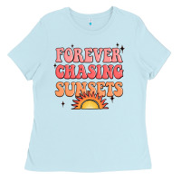 Baby Blue forever chasing sunsets Ladies Tee - JahusDesignShop