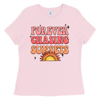 Bubblegum Pink forever chasing sunsets Ladies Tee - JahusDesignShop