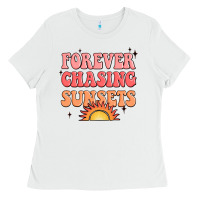 White forever chasing sunsets Ladies Tee - JahusDesignShop