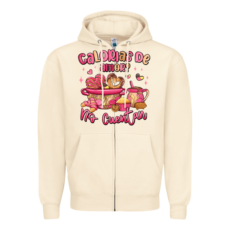 Calorias De Amor No Cuentan Mexican Valentines Day Zipper Hoodie by MaliasSmallBusiness | Teevron