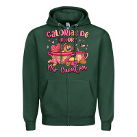 Sports Green calorias de amor no cuentan mexican valentines day Zipper Hoodie - MaliasSmallBusiness