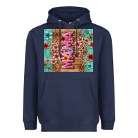 Navy floral mama Heavyweight Hoodie - LillyAllenDesigns