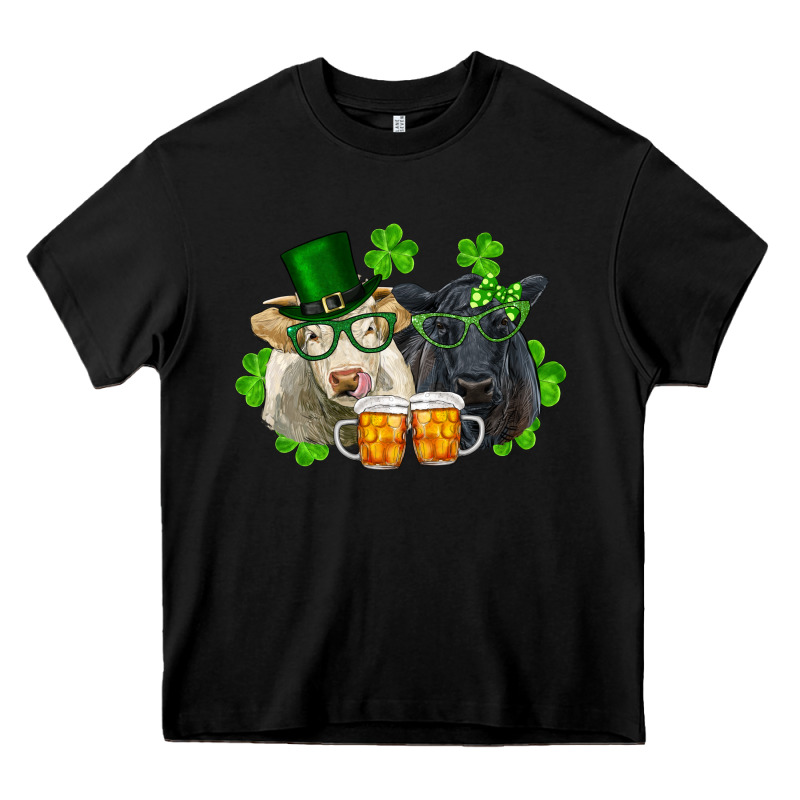 St. Patrick's Day Charolais And Black Angus Cows Heavy Core Tee by RanaPortraitStore | Teevron
