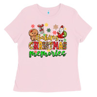 Bubblegum Pink baking christmas memories Ladies Tee - MaliasSmallBusiness