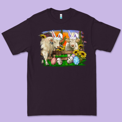 Premium Tee easter farm cows bunny ears and eggs