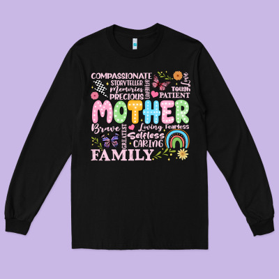 Retro Mother Long Sleeve Tee Designed By Jahusdesignshop