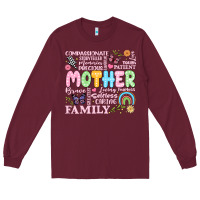 Burgundy retro mother Long Sleeve Tee - JahusDesignShop