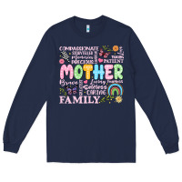 Navy retro mother Long Sleeve Tee - JahusDesignShop