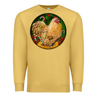 Antique Gold cochin rooster christmas Premium Sweatshirt - LillyAllenDesigns