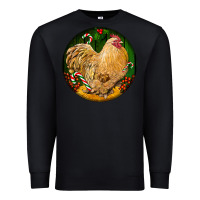 Black cochin rooster christmas Premium Sweatshirt - LillyAllenDesigns