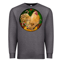 Charcoal Heather cochin rooster christmas Premium Sweatshirt - LillyAllenDesigns