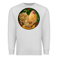 Dove Grey cochin rooster christmas Premium Sweatshirt - LillyAllenDesigns