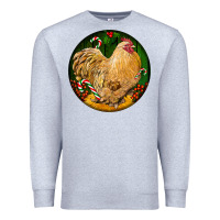 Heather Grey cochin rooster christmas Premium Sweatshirt - LillyAllenDesigns
