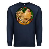 Navy cochin rooster christmas Premium Sweatshirt - LillyAllenDesigns