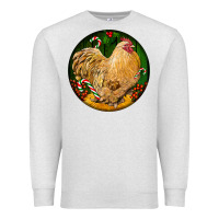 Oatmeal Heather cochin rooster christmas Premium Sweatshirt - LillyAllenDesigns