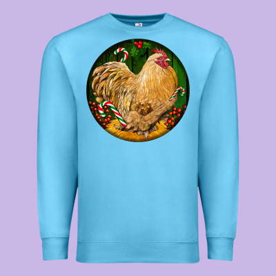 Cochin Rooster Christmas Premium Sweatshirt Designed By Lillyallendesigns