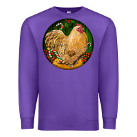 Purple cochin rooster christmas Premium Sweatshirt - LillyAllenDesigns
