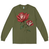 Army Green love rose grandiflora rose Long Sleeve Tee - LillyAllenDesigns