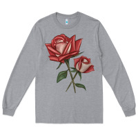 Heather Grey love rose grandiflora rose Long Sleeve Tee - LillyAllenDesigns