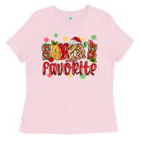 Bubblegum Pink santa's favorite Ladies Tee - MaliasSmallBusiness