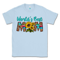 Dusty Blue world's best mom sunflower Classic Tee - Artiststas