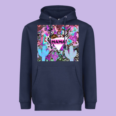 Mama Cowboy Western Animal Pattern Neon Heavyweight Hoodie Designed By Lillyallendesigns