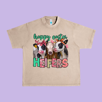 Happy Easter Heifers Urban Heavy Tee Designed By Jasminsmagicworld