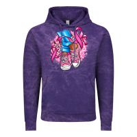 Cloud Purple cancer ribbon pink converse and flowers Vintage Hoodie - AdoDesignShop